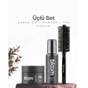 Bloom Series Saç Bakım ve Şekillendirme 3’lü Set | Argan Oil + Kron Matte Wax + Fön Fırçası