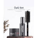 Bloom Man Bloom Series Saç Bakım ve Şekillendirme 3’lü Set | Argan Oil + Pomade + Fön Fırçası